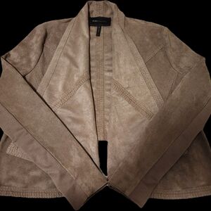 BCBGMaxAzria Taupe Suede Jacket